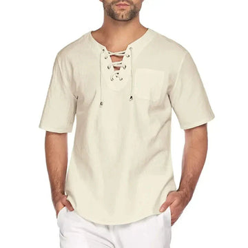 Camisa de Lino Elegancia con Cuerda