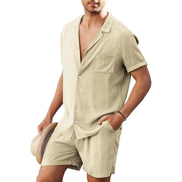 Conjunto de Lino Sunset: Camisa y Pantalones Cortos