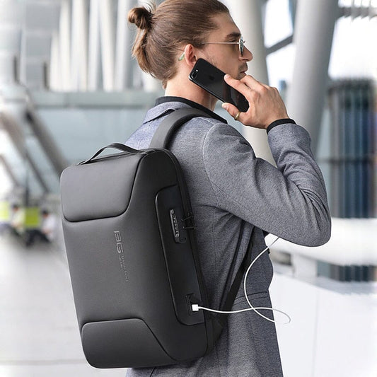 Luxxy Executive Backpack - 15" Laptop, Waterproof, USB Port, and TSA Lock