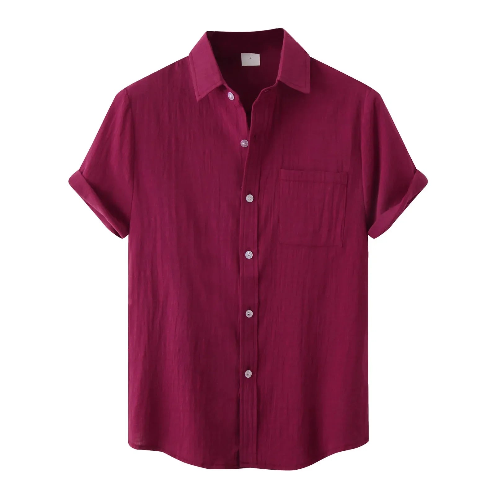 Camisa de Verano de Manga Corta Sólida