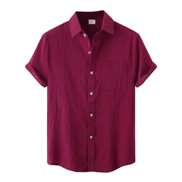Camisa de Verano de Manga Corta Sólida