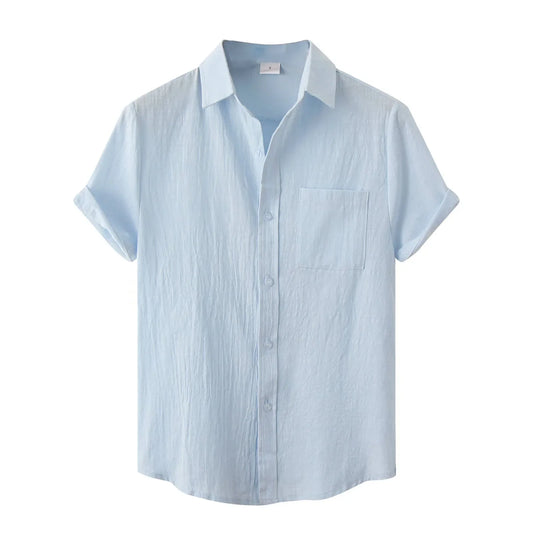 Camisa de Verano de Manga Corta Sólida