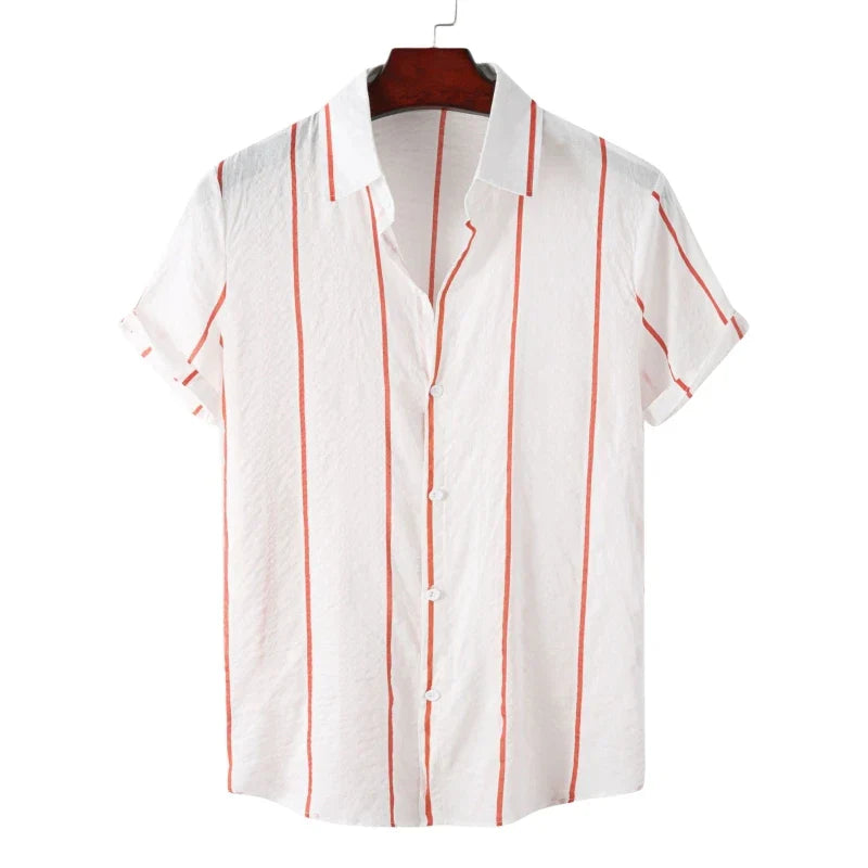 Camisa de Rayas Hawaiana para Verano