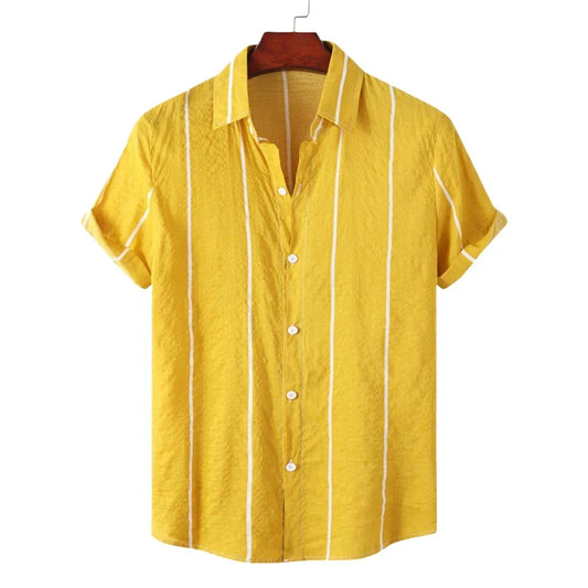 Camisa de Rayas Hawaiana para Verano