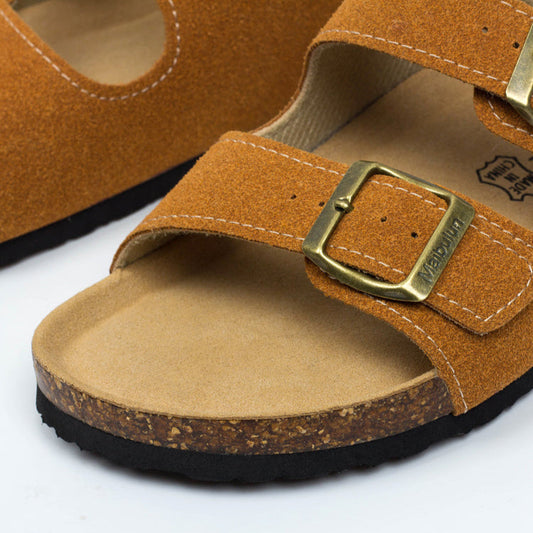 Sandalia Masculina Birken California de Ante en Color Old