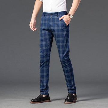 Chino Masculino Casual de Cuadros a Rayas