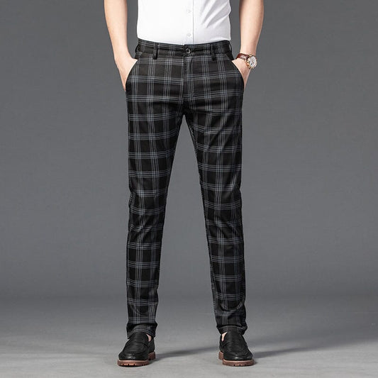 Chino Masculino Casual de Cuadros a Rayas