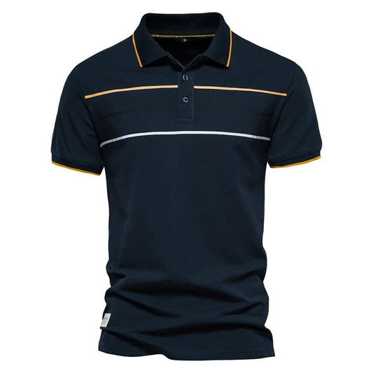 Camisa Polo Masculina com Detalhes Contrastantes