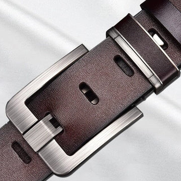 Cinturón Casual de Cuero para Hombre con Hebilla de Metal
