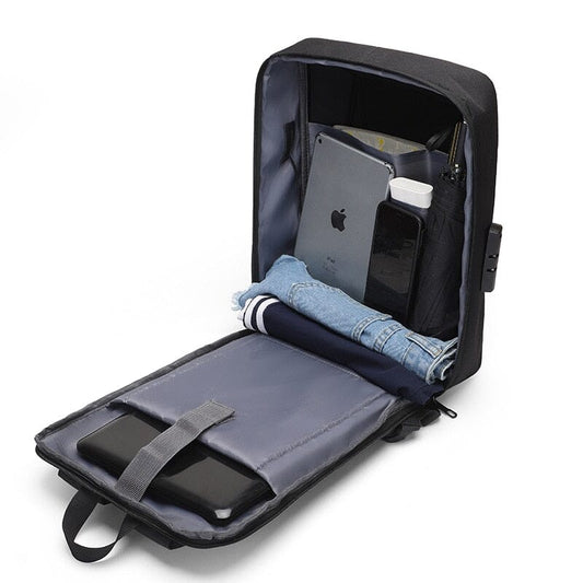 Minimal Executive Backpack - 15" Laptop, Waterproof, USB Port, and TSA Lock